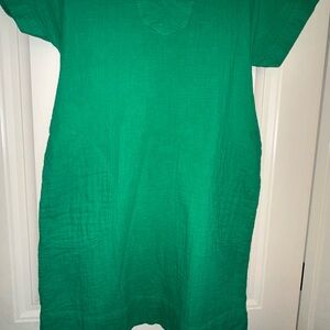 St. John’s Bay Green Linen Blend Dress Size Large Belted Tunic